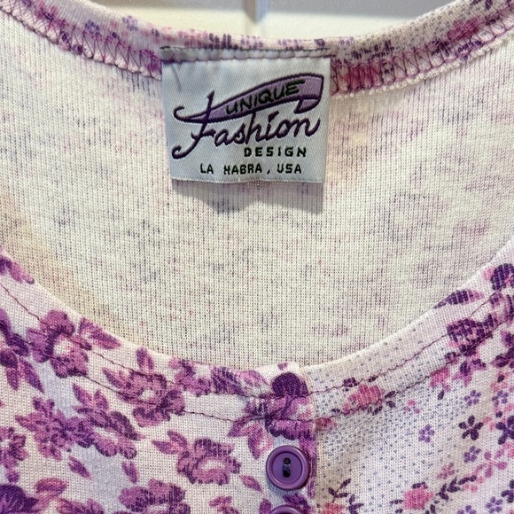 Floral Patchwork Print Maxi Dress Lavender Purple Vintage - Picture 7 of 7